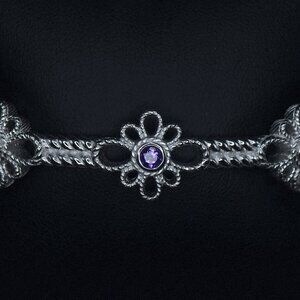 Judith Ripka - Amethyst Sterling Silver Hinged Bracelet